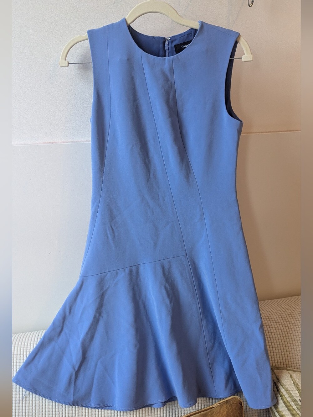 Theory Sleeveless Blue Fit & Flare Dress
